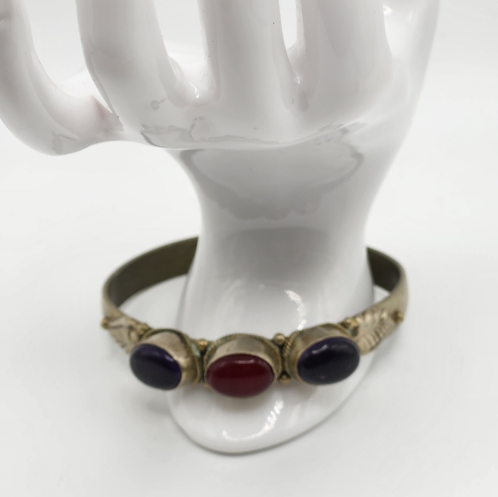 Beautiful cuff bracelet red & purple stones.  A Great Price!!